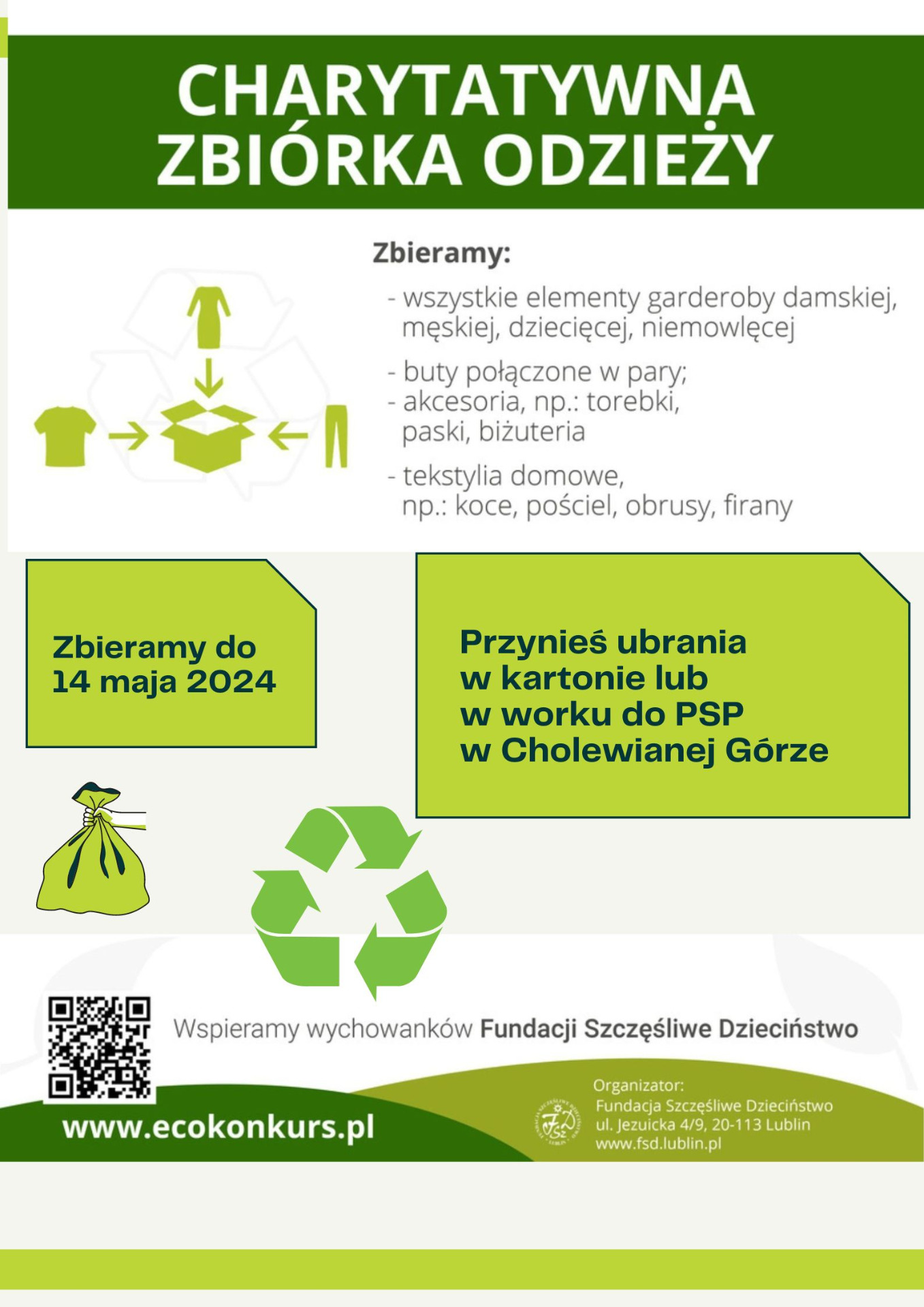 Charytatywna zbiórka odzieży w naszej szkole